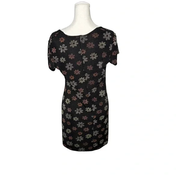 Vintage 90s Mesh Semi-Sheer Slinky Floral Dress - Picture 3 of 8